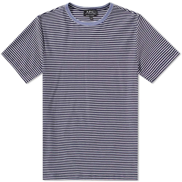 Photo: A.P.C. Maui Stripe Tee Blue