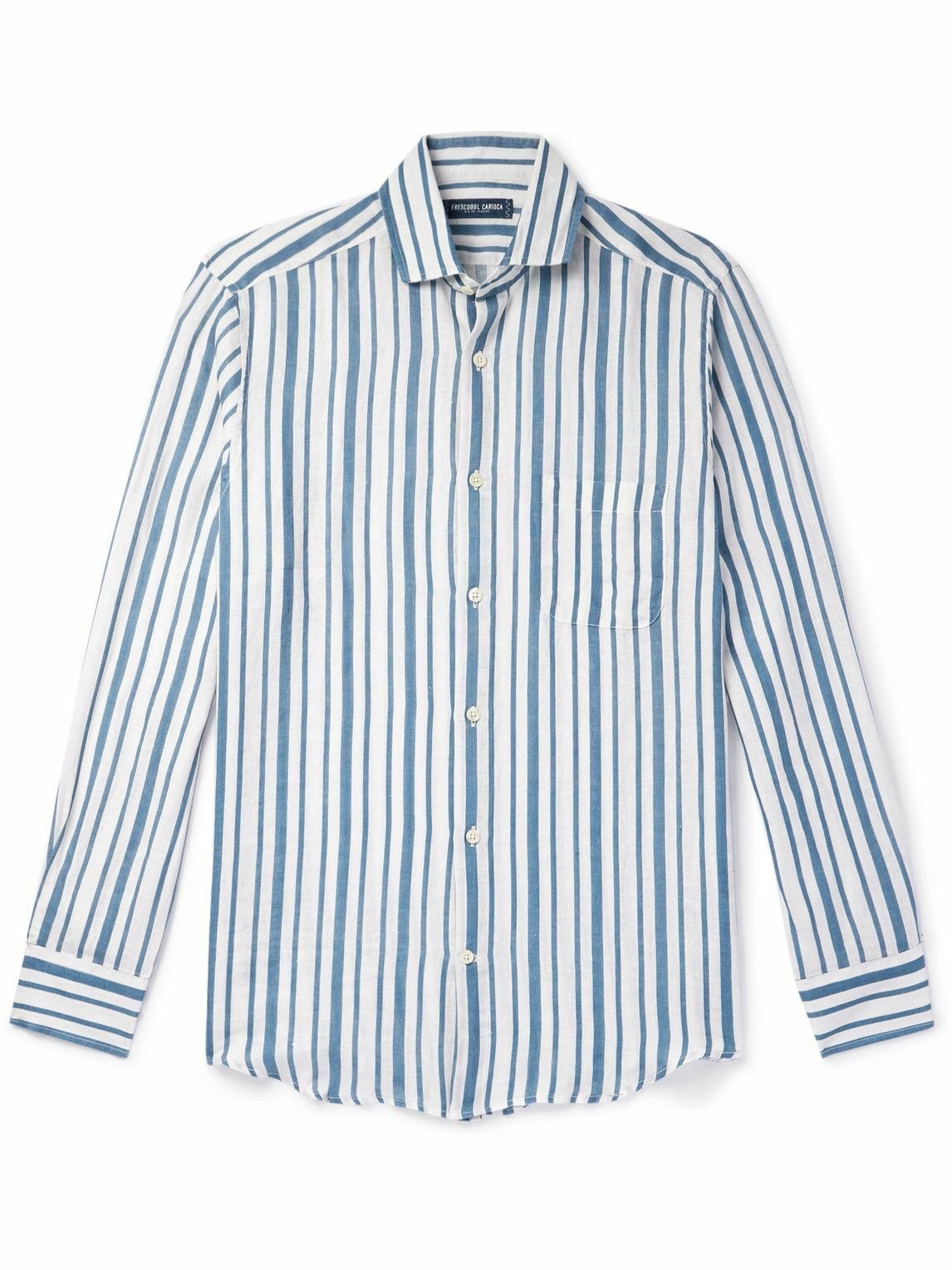 Frescobol Carioca - Emilio Striped Linen Shirt - Blue Frescobol Carioca