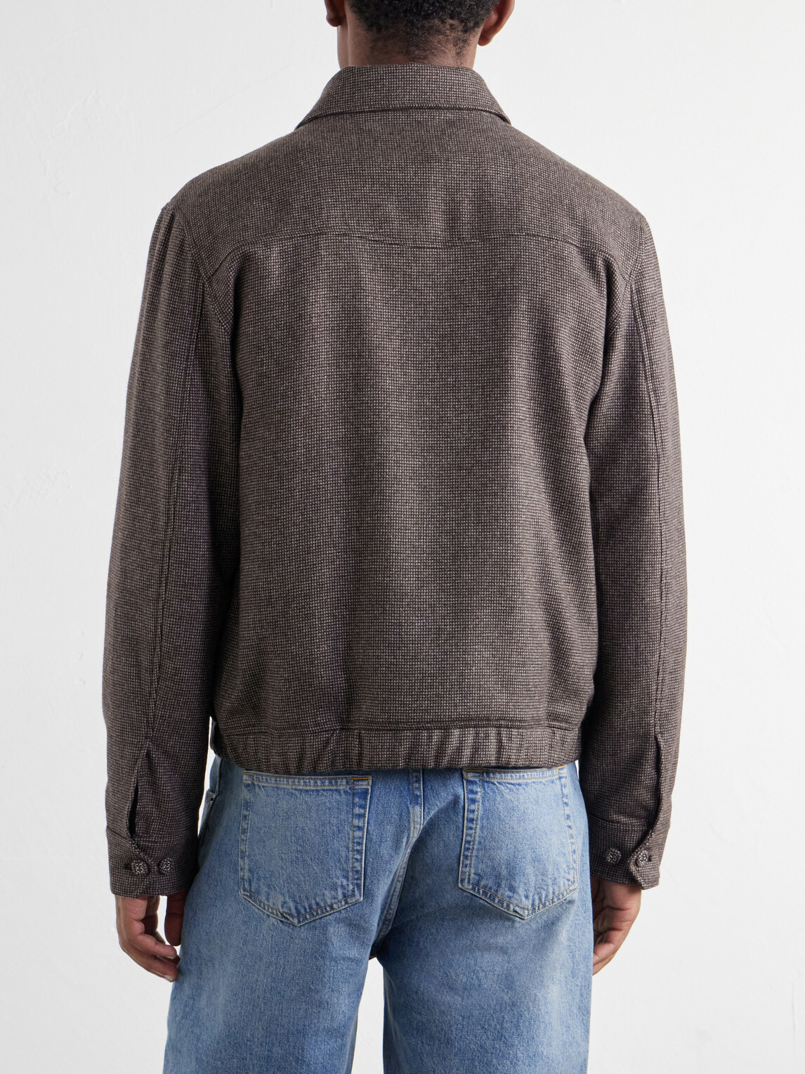 Officine Générale - Marlino Houndstooth Virgin Wool Overshirt - Brown