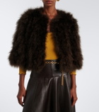 Yves Salomon Cropped feather jacket