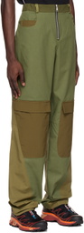 SPENCER BADU Green Paneled Cargo Pants