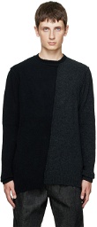 Isabel Benenato Black & Gray Asymmetric Sweater