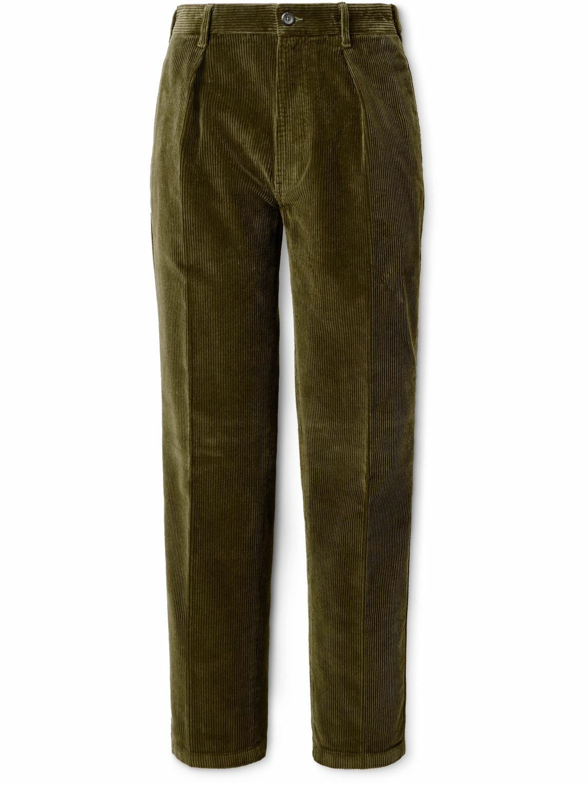 Drake's - Straight-Leg Pleated Wool-Flannel Trousers - Gray Drake's - Straight-Leg Pleated Wool-Flannel Trousers - Gray