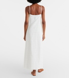 Asceno Melfi checked linen and cotton maxi dress