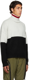 Rhude Black & Off-White Wool Colorblock Turtleneck