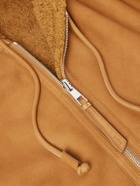LOEWE - Logo-Appliquéd Shearling Hooded Jacket - Brown