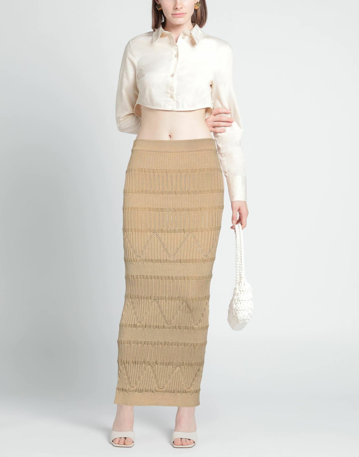 Balmain Womens Maxi skirt Camel