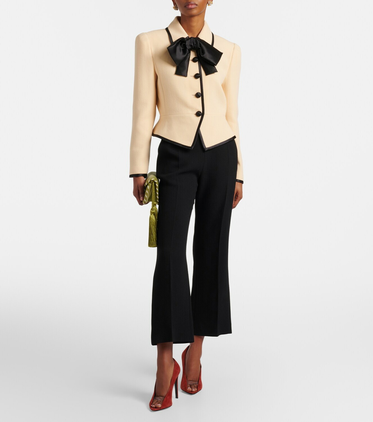 Valentino Bow-detail virgin wool crêpe jacket