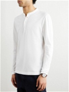 Incotex - Zanone Garment-Dyed Cotton-Piqué Henley T-Shirt - White