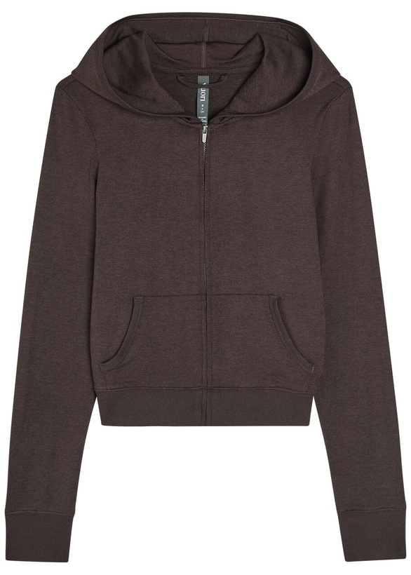 Photo: Vuori Halo Mini Hooded Stretch-jersey Sweatshirt Mauve