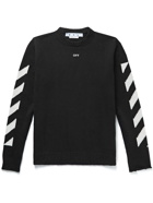 Off-White - Logo-Detailed Jacquard-Knit Cotton-Blend Sweater - Black