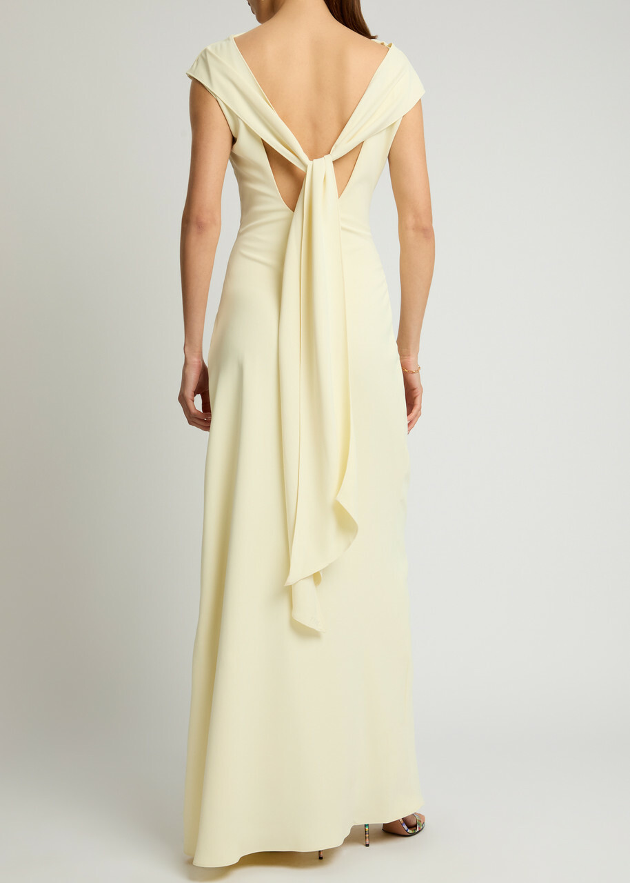 Odd Muse Drape Back Twill Maxi Dress Yellow Odd Muse