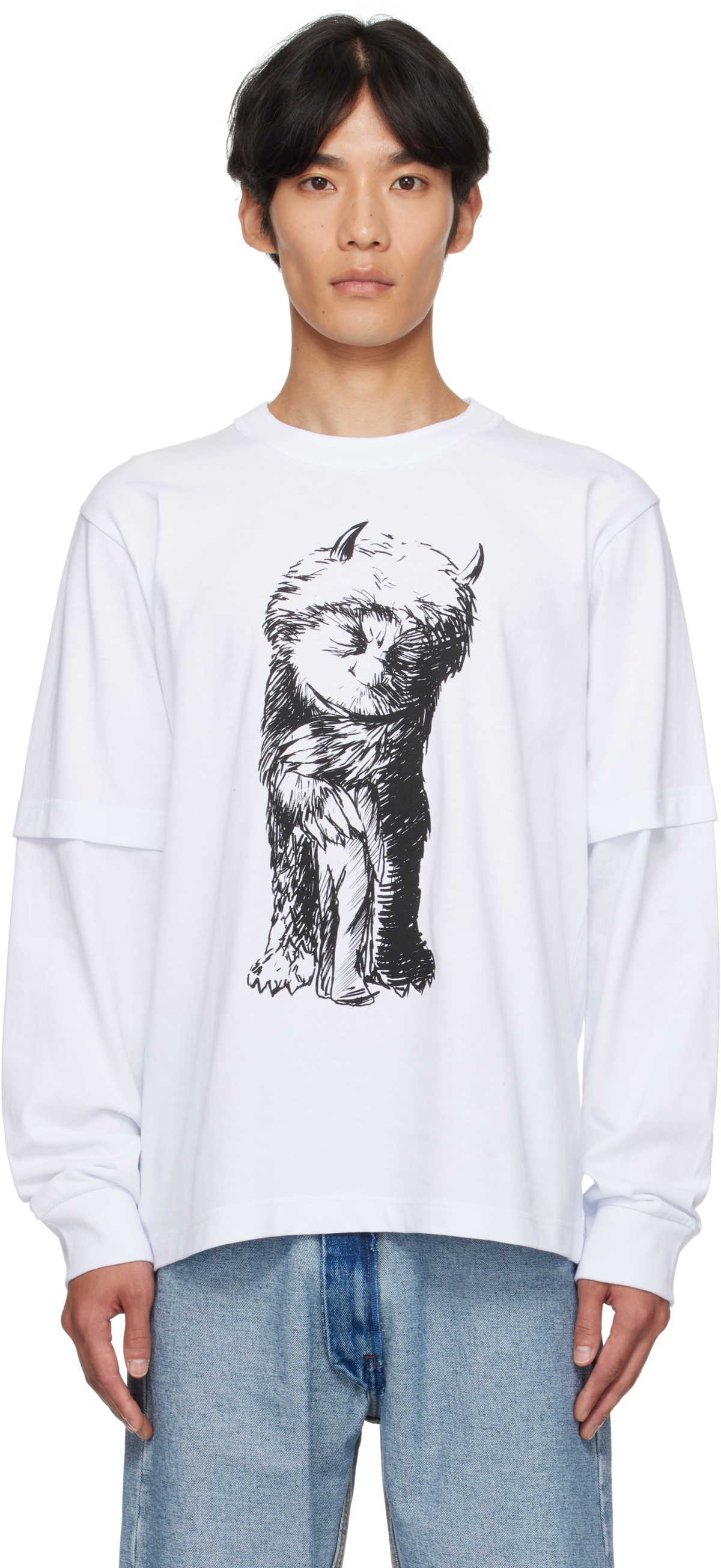 Tシャツ・カットソー Sacai White Cotton T-Shirt sacai White Poplin & Cotton Jersey T-shirt Sacai