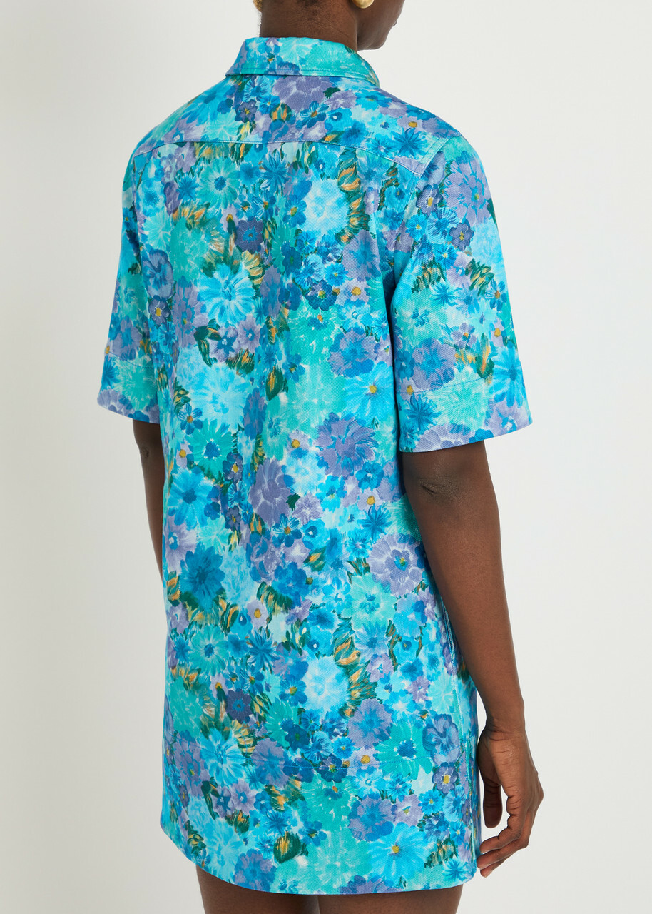 Chloe Floral Print Stretch-cotton Dress Multicoloured