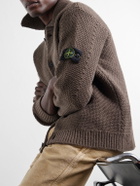 Stone Island - Basket-Stitch Wool-Blend Cardigan - Brown