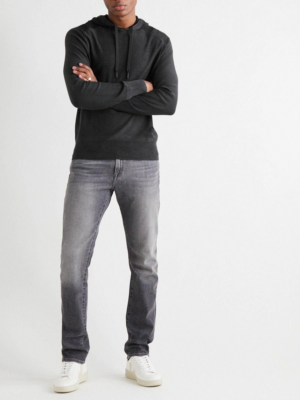 Rag & Bone - Lance Slim-Fit Cotton-Jersey Hoodie - Gray