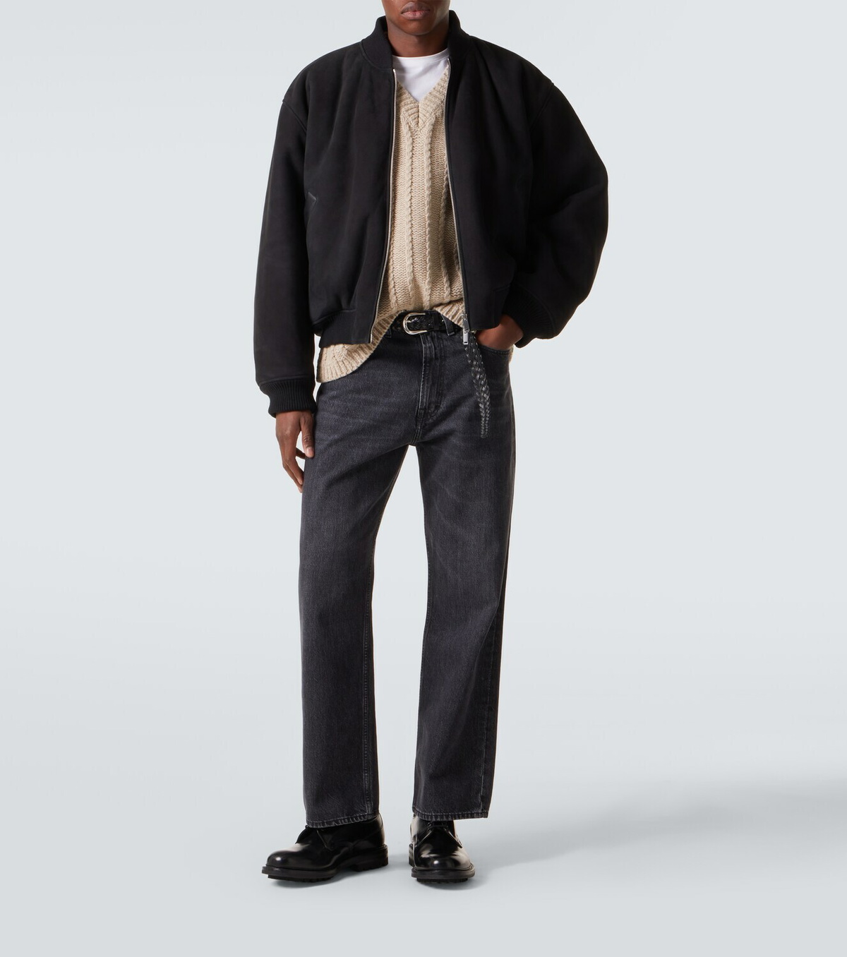 Studio Nicholson x Aaron Levine Berkeley suede bomber jacket