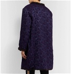 Needles - Faux Fur-Lined Wool-Blend Jacquard Coat - Purple