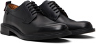 Hugo Black Logo Tab Leather Derbys