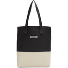 Essentials Black and Off-White Coated Canvas Tote