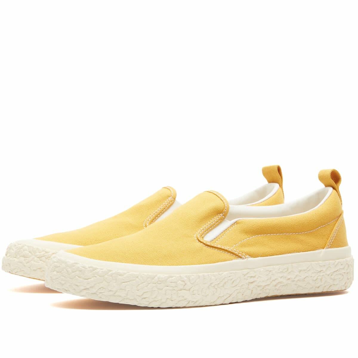 Yellow Polka Dot Women's Slip On Sneakers
