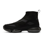 Prada Black Sport Knit High-Top Sneakers