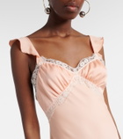 Faithfull Sella lace-trimmed satin maxi dress