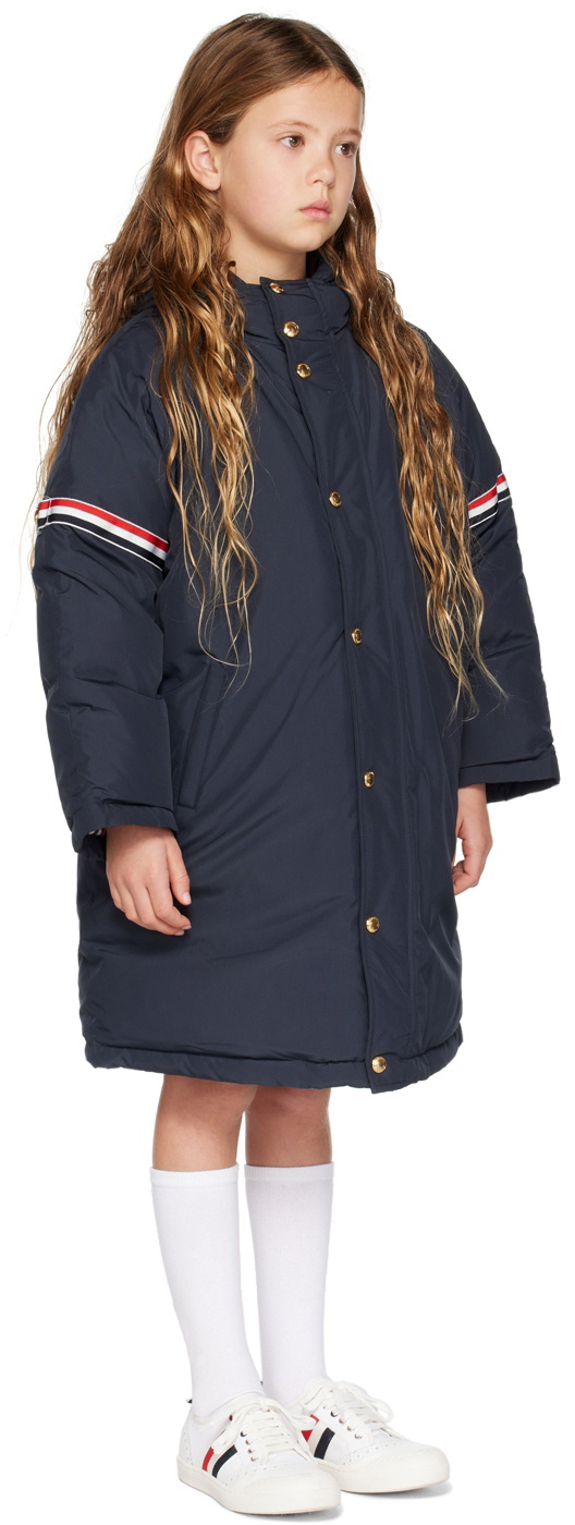 Thom Browne Kids Navy Football Down Parka Thom Browne