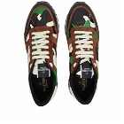 Valentino Men's Rockrunner Sneakers in Ultra Green/Light Brown/Ivory