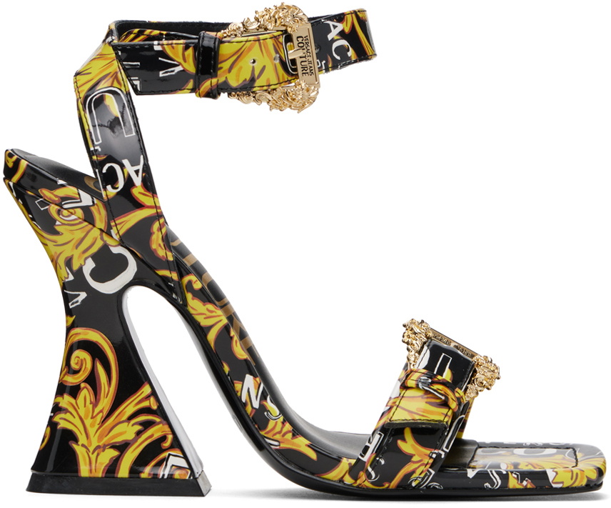 Versace Jeans Couture Black Kirsten Heeled Sandals Versace