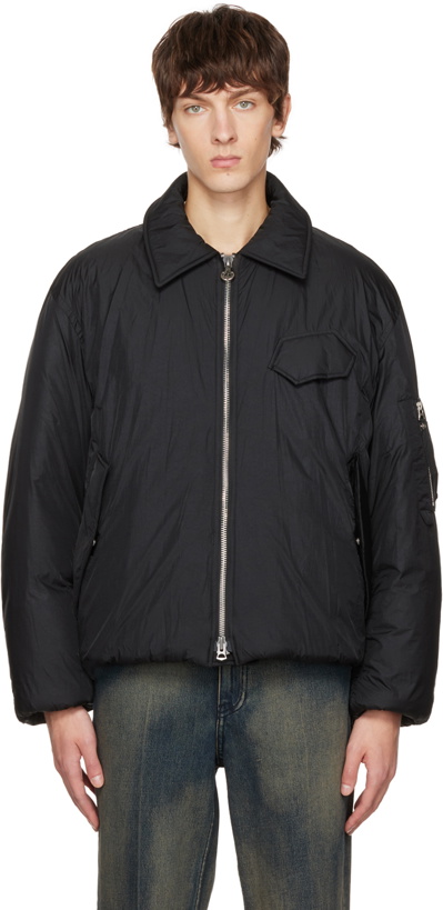 Photo: Solid Homme Black Zip Down Bomber Jacket