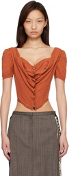 Vivienne Westwood Orange Bea Corset Cardigan Blouse