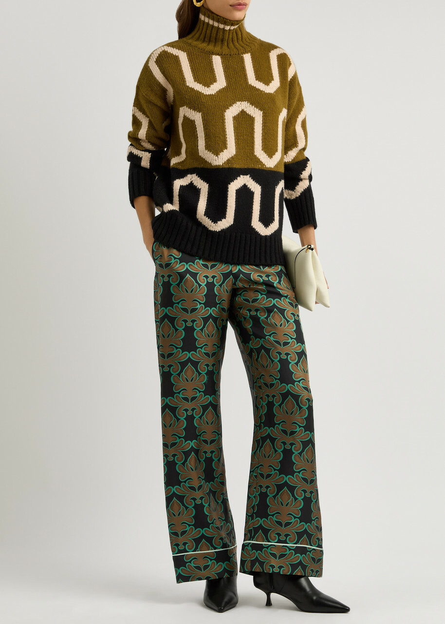 LA Double J Pajama Printed Silk-twill Trousers Multicoloured