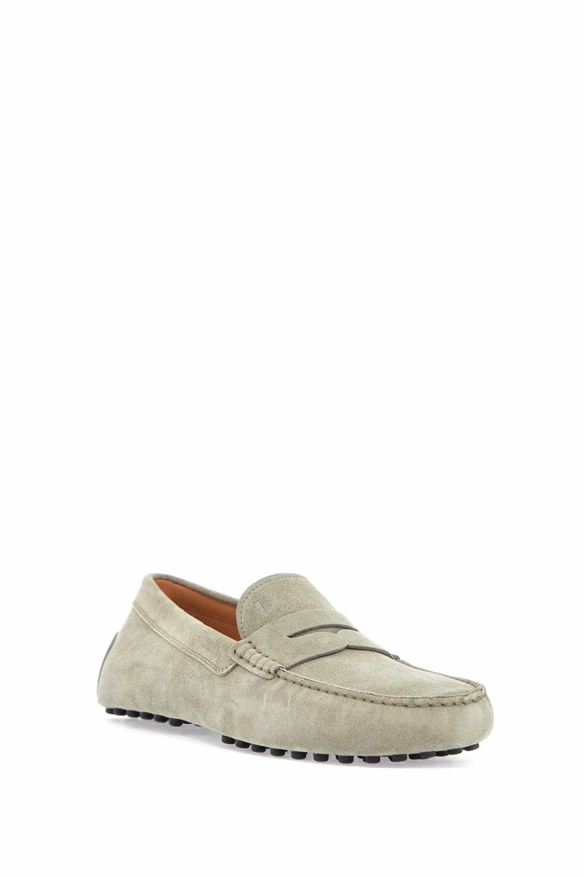 TOD'S beige suede driving moccasin for men with rubber sole Beige