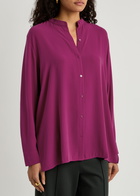 Eileen Fisher Silk Crepe Blouse Purple
