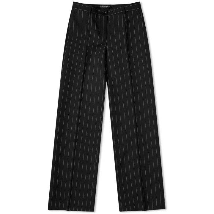 Photo: Dolce & Gabbana Women's Striped Tailored Trousers in Black