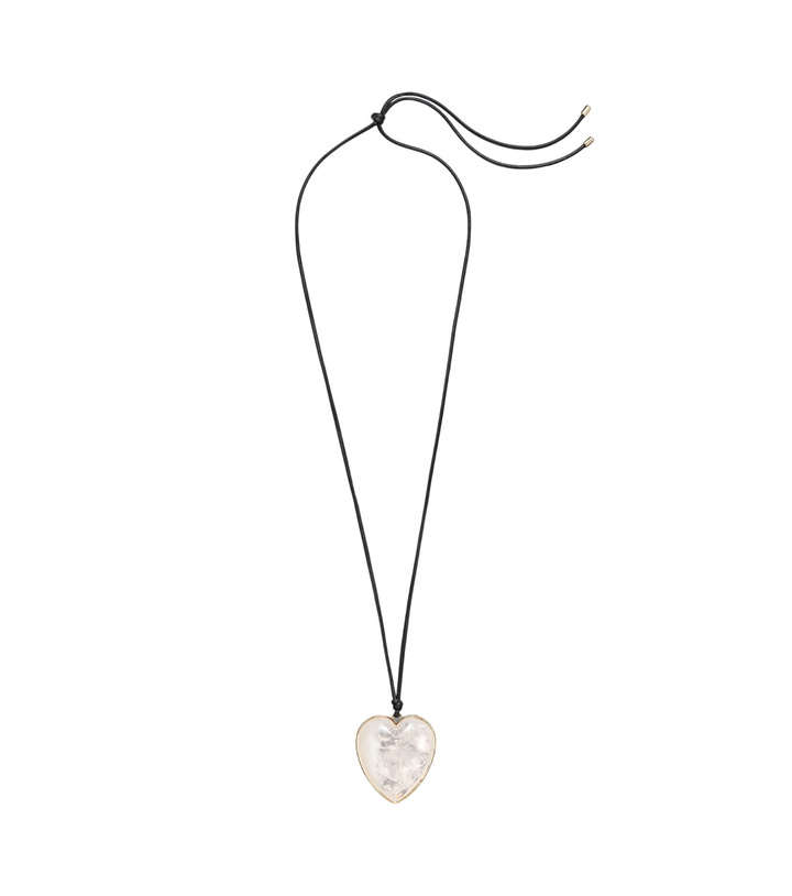 Photo: Jennifer Fisher 14kt gold-plated and leather necklace with quartz