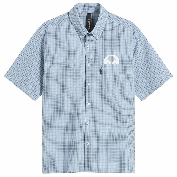 Photo: No Problemo Men's Alien-O Print Check Shirt in Blue
