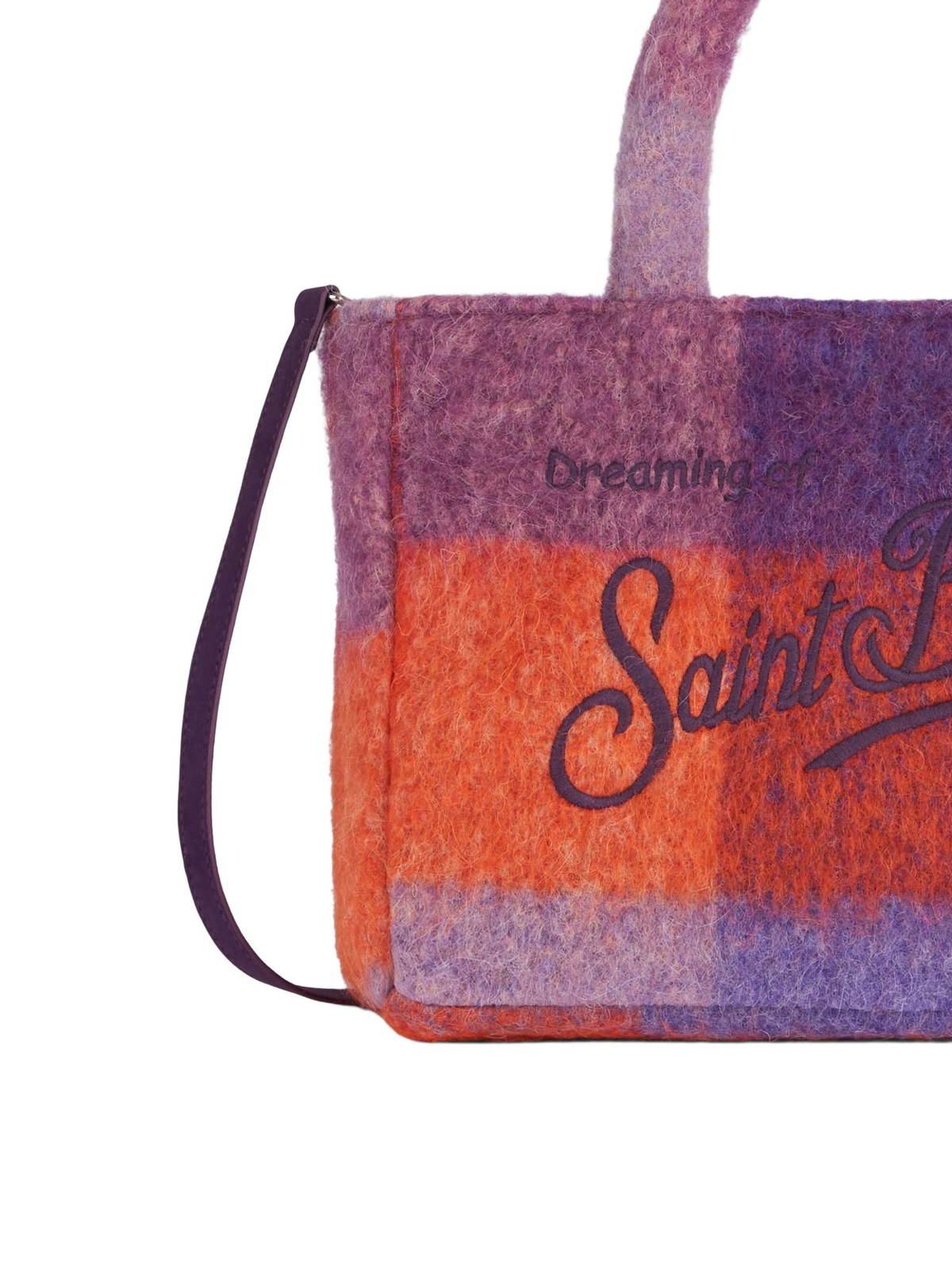 MC2 Saint Barth Soft Wooly Clarine Handbag With Check Pattern