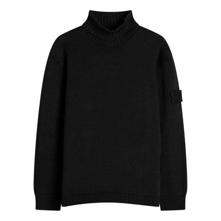 Photo: Stone Island Men's Ghost Plush Stitch Winter Turtleneck Jumper in Black