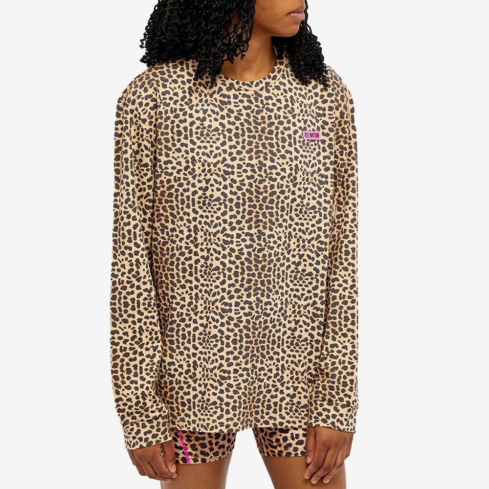 P.E Nation Women's Long Sleeve Power Up Leopard T-Shirt in Animal