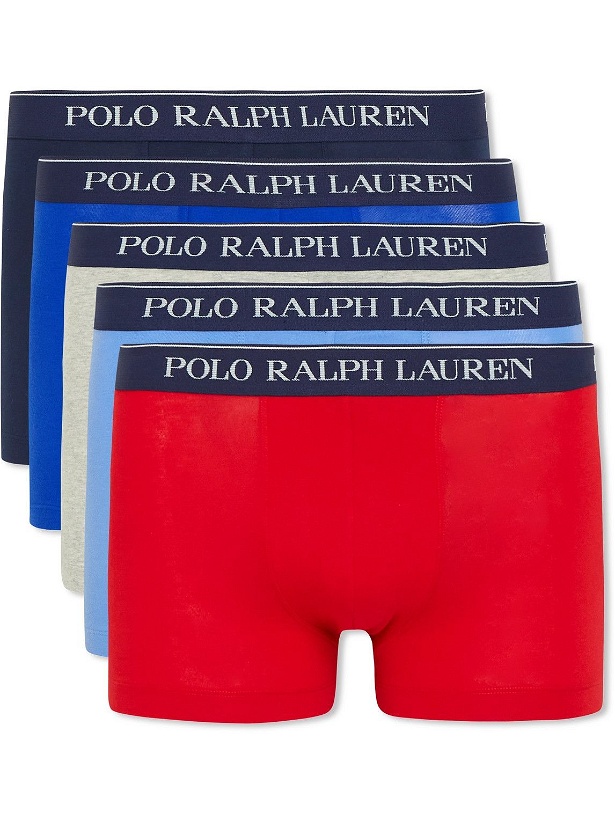 Photo: Polo Ralph Lauren - Five-Pack Stretch-Cotton Jersey Boxer Briefs - Multi