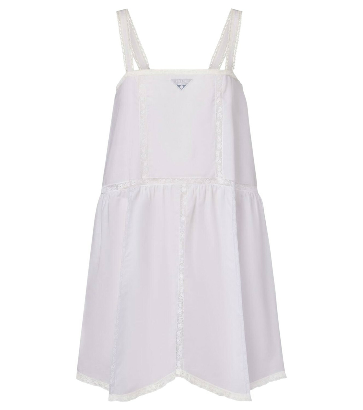 Prada Embroidered Chambray Shirt Dress Prada