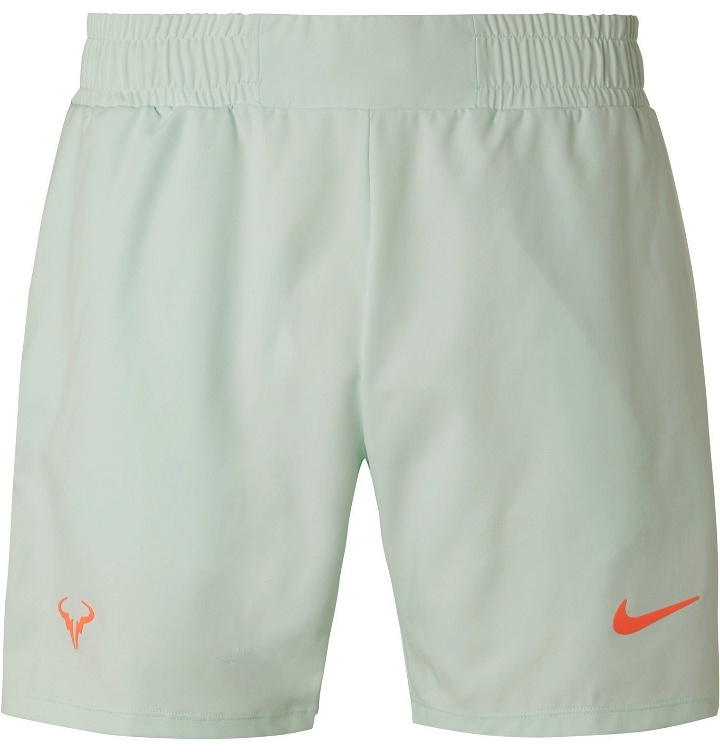 Photo: Nike Tennis - NikeCourt Rafa Slim-Fit Recycled Dri-FIT Tennis Shorts - Green