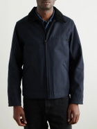 Nili Lotan - Caspian Corduroy-Trimmed Cotton-Canvas Jacket - Blue