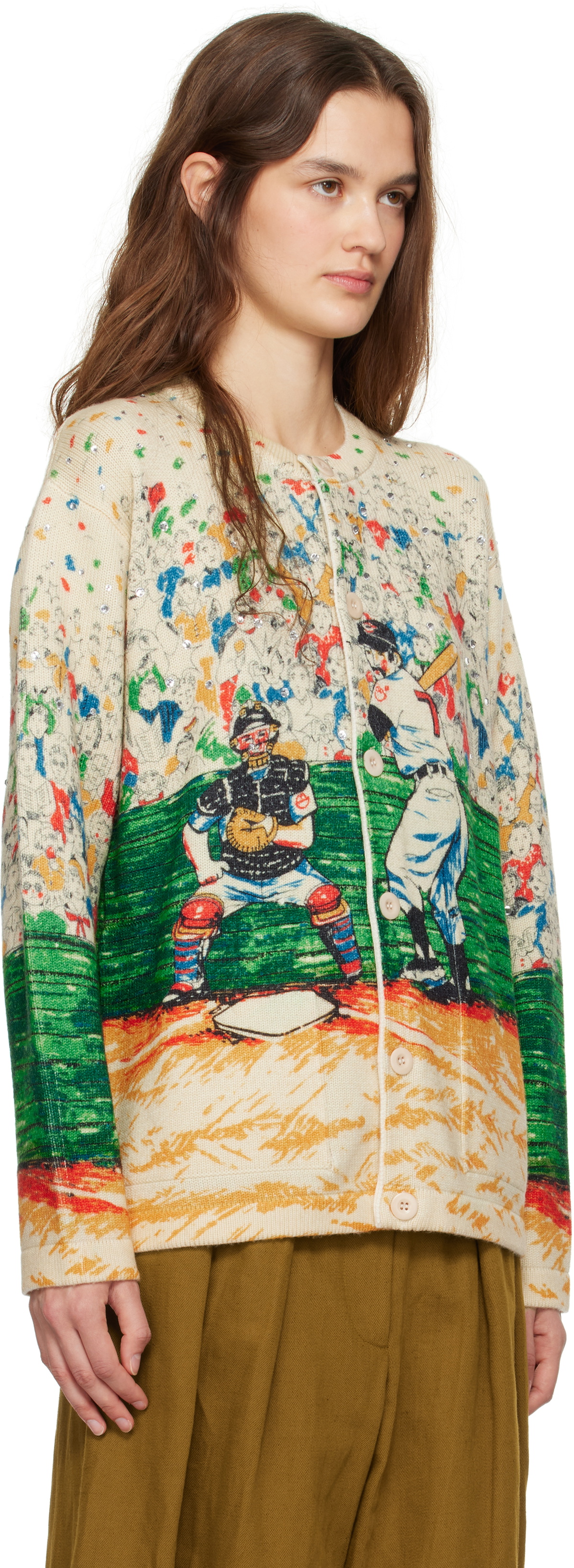 Bode Multicolor Slugger Cardigan Bode