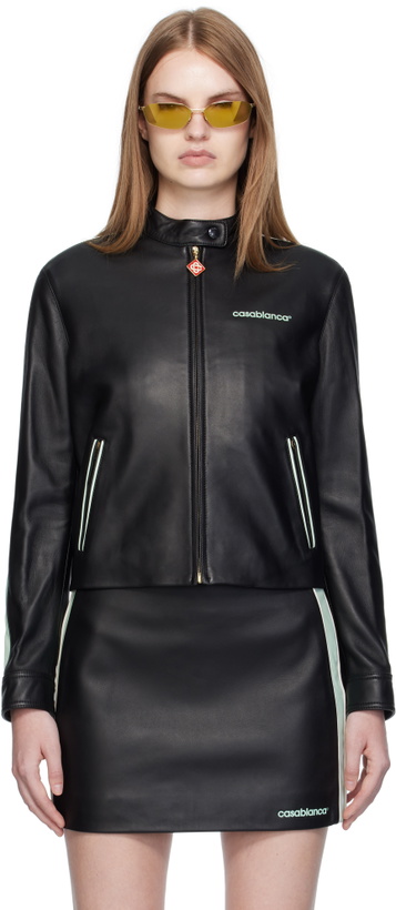 Photo: Casablanca Black Leather Racer Jacket