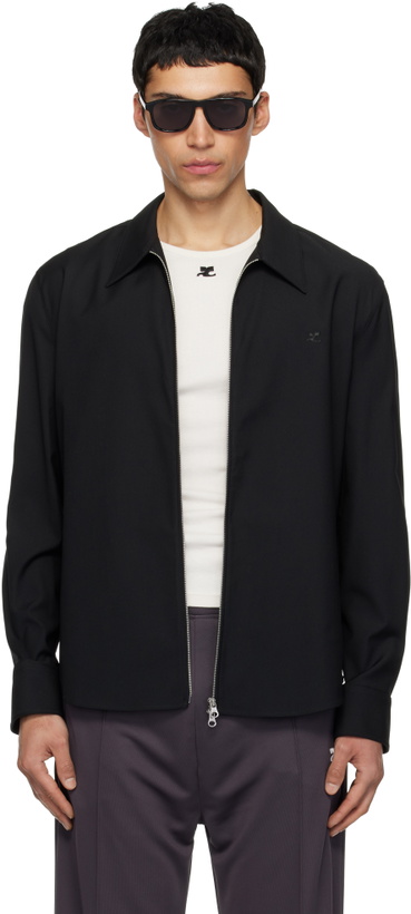 Photo: Courrèges Black Zipped Twill Shirt Jacket