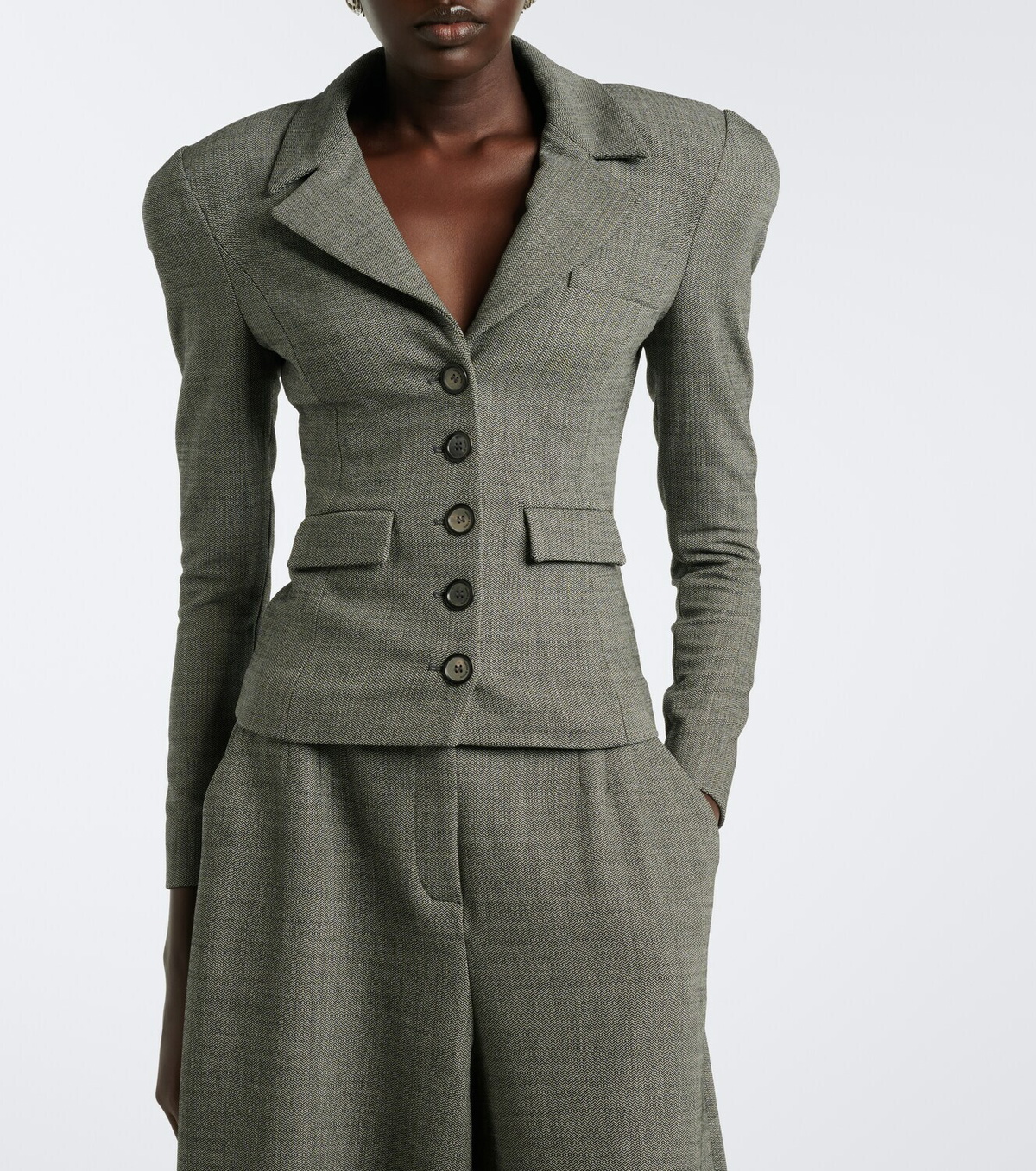 Magda Butrym Herringbone wool-blend jacket
