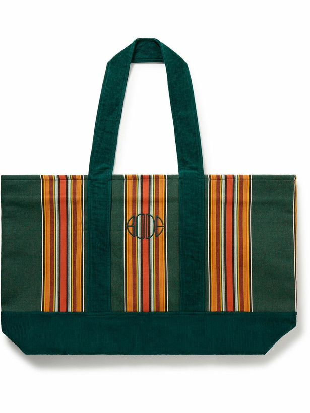 Photo: BODE - Parakeet Logo-Embroidered Striped Canvas and Corduroy Tote Bag
